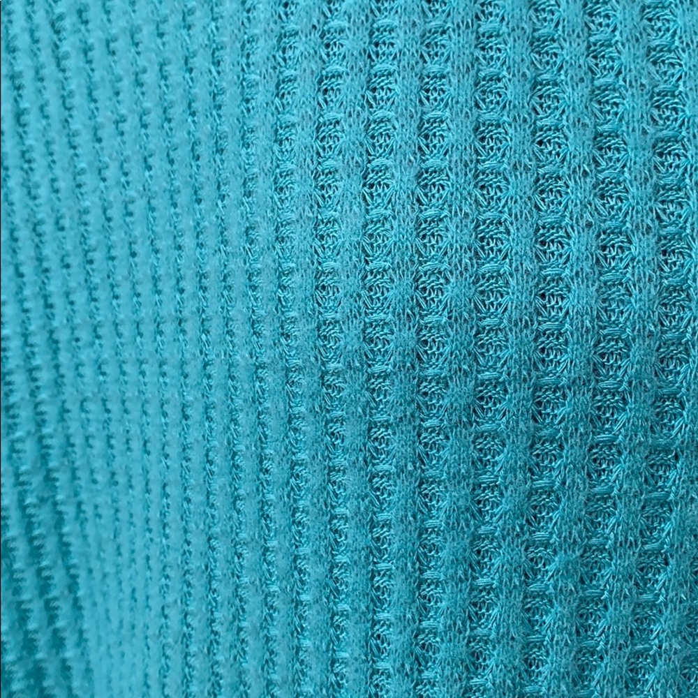 TEAL BLUE WAFFLE DETAILED TOP - Picture 7 of 8